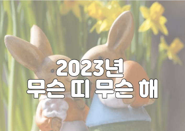 2023년 무슨 띠 무슨 해