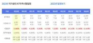 2023년 at 자격시험 시험일정 및 비대면 시험 후기