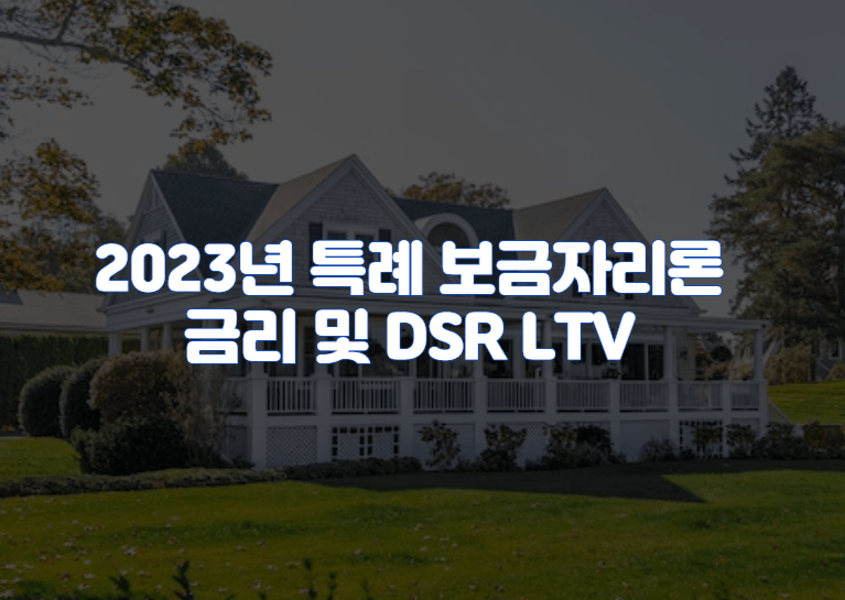 2023년 특례 보금자리론 금리 및 DSR LTV