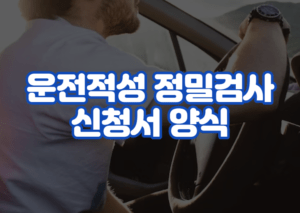 운전적성 정밀검사 신청서 양식 및 대상자 자격 조건 신청 방법