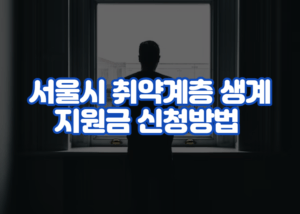 서울시 취약계층 생계지원금 신청방법 및 소득기준