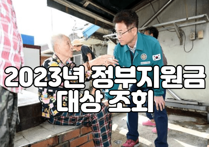 2023년 정부지원금 대상 조회