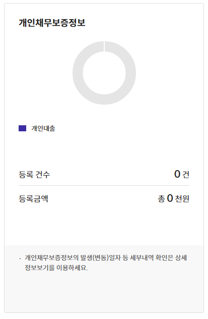 개인 부채 채무 조회