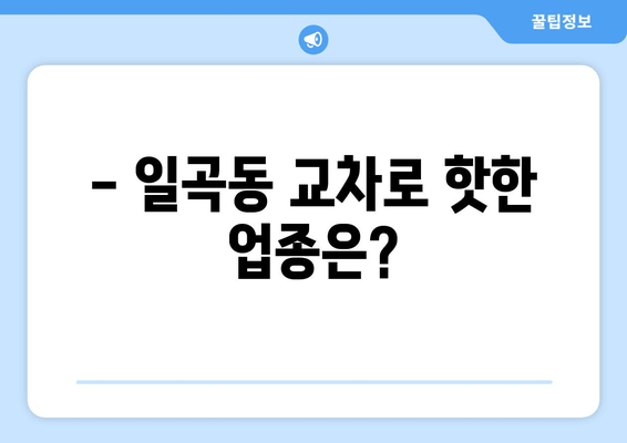 - 일곡동 교차로 핫한 업종은?