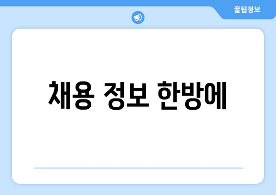 채용 정보 한방에