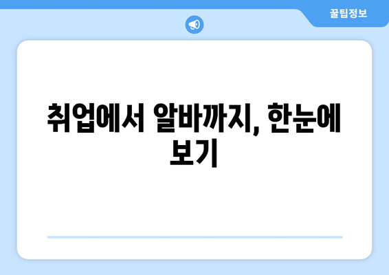 취업에서 알바까지, 한눈에 보기