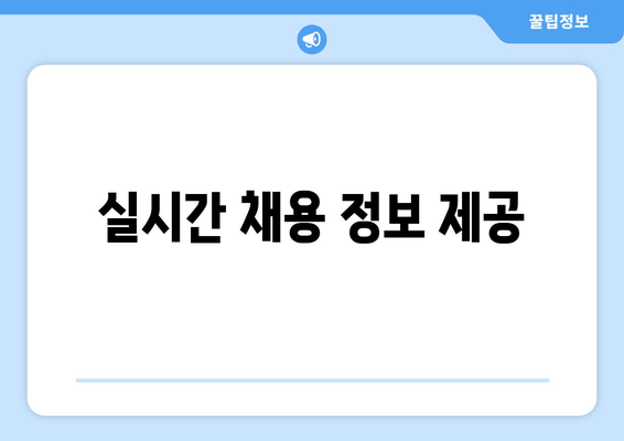 실시간 채용 정보 제공