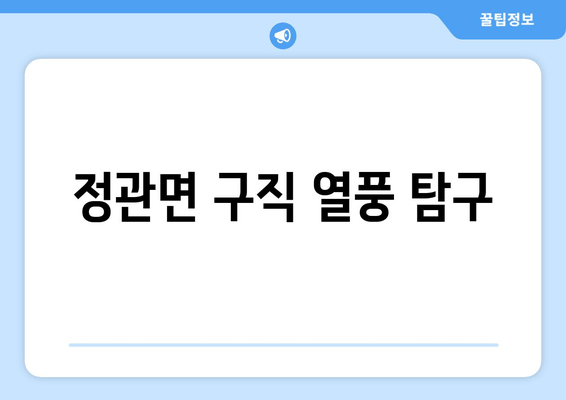 정관면 구직 열풍 탐구