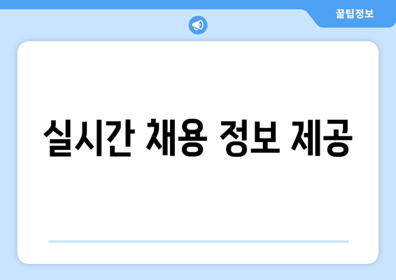 실시간 채용 정보 제공