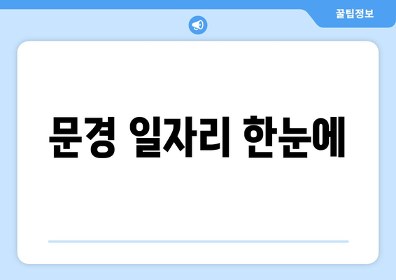 문경 일자리 한눈에