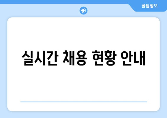 실시간 채용 현황 안내