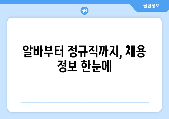 알바부터 정규직까지, 채용 정보 한눈에