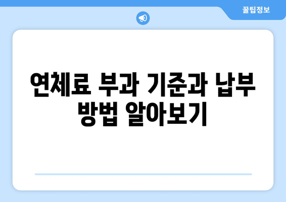 연체료 부과 기준과 납부 방법 알아보기