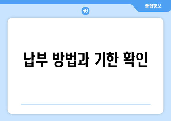 납부 방법과 기한 확인