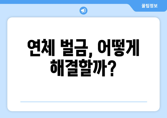 연체 벌금, 어떻게 해결할까?