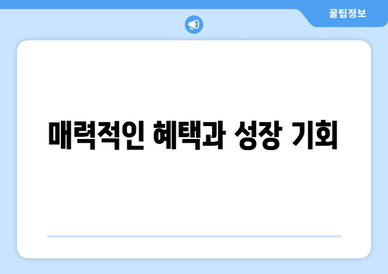 매력적인 혜택과 성장 기회