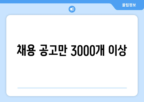 채용 공고만 3000개 이상