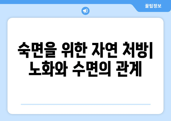 숙면을 위한 자연 처방| 노화와 관련된 수면 질 저하 해결 | 수면 개선, 자연 요법, 노년 건강