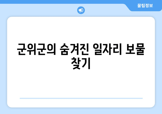 군위군의 숨겨진 일자리 보물 찾기