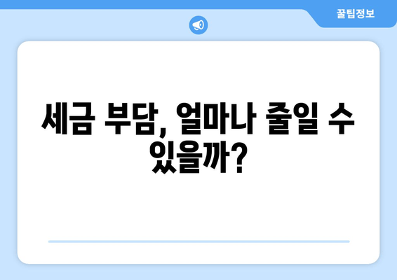 세금 부담, 얼마나 줄일 수 있을까?