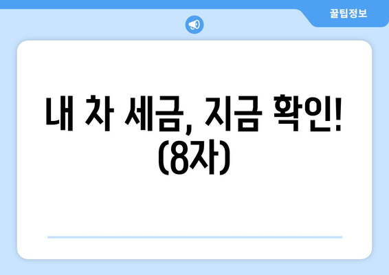 내 차 세금, 지금 확인! (8자)