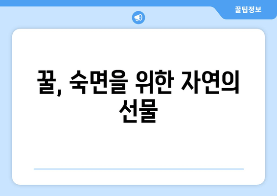 꿀잠을 위한 달콤한 선택| 취침 전 꿀 섭취의 놀라운 효능 | 꿀잠, 수면 개선, 숙면, 건강 팁