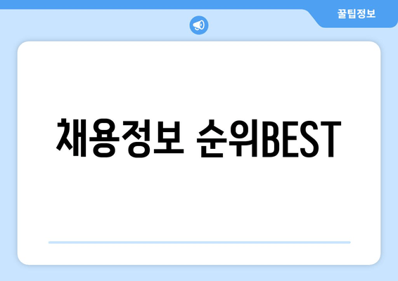 채용정보 순위BEST