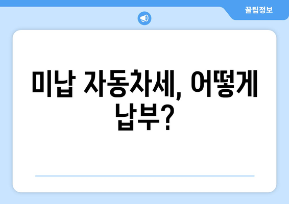 미납 자동차세, 어떻게 납부?
