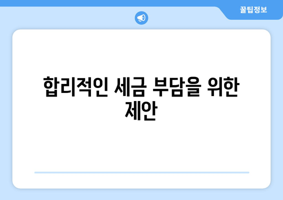 합리적인 세금 부담을 위한 제안