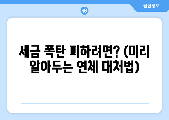 세금 폭탄 피하려면? (미리 알아두는 연체 대처법)