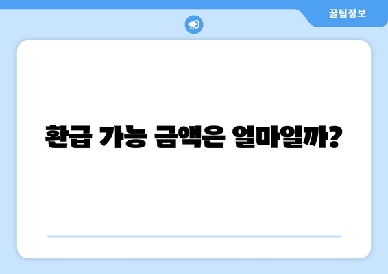 환급 가능 금액은 얼마일까?