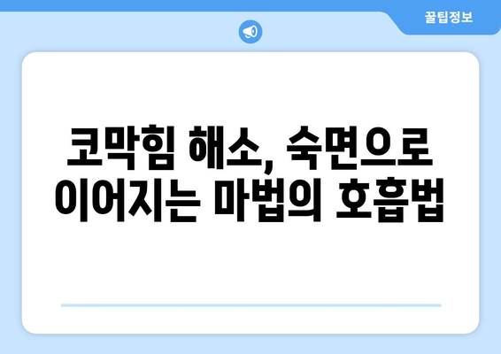 코 막힘 해결! 밤에도 편안한 수면 위한 호흡 운동 꿀팁 | 코막힘, 수면, 호흡, 운동, 숙면