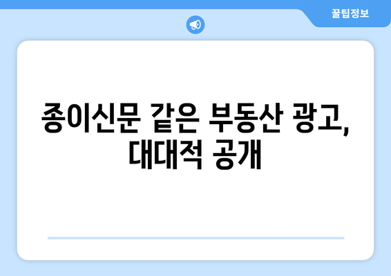 종이신문 같은 부동산 광고, 대대적 공개