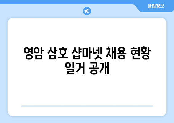 영암 삼호 샵마넷 채용 현황 일거 공개