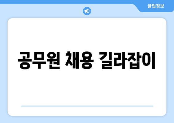 공무원 채용 길라잡이