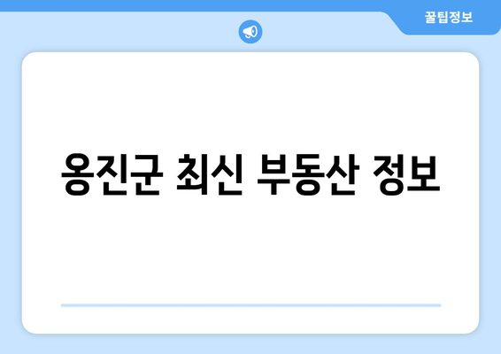 옹진군 최신 부동산 정보