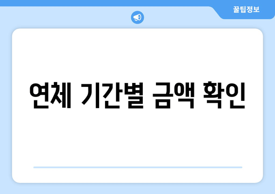 연체 기간별 금액 확인