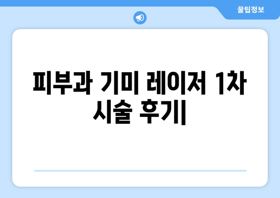 피부과 기미 레이저 1차 시술 후기| 효과, 과정, 주의사항 총정리 | 기미 개선, 레이저 시술 경험 공유