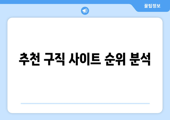 추천 구직 사이트 순위 분석