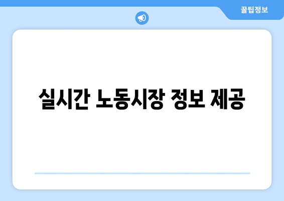 실시간 노동시장 정보 제공