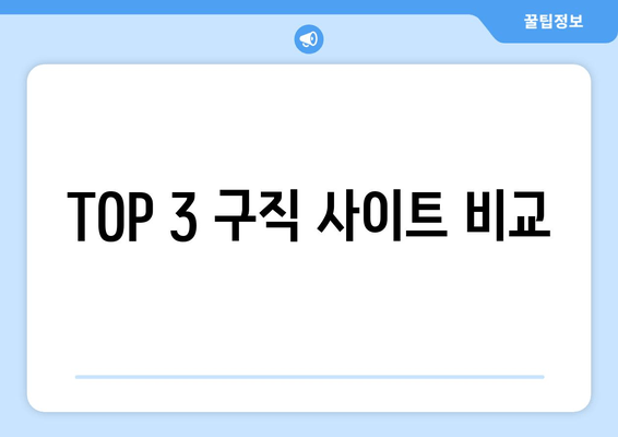 TOP 3 구직 사이트 비교