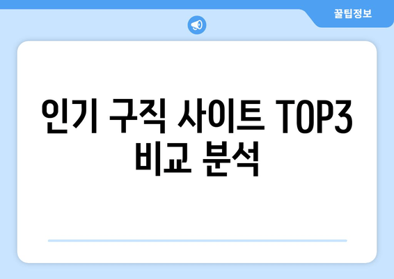 인기 구직 사이트 TOP3 비교 분석