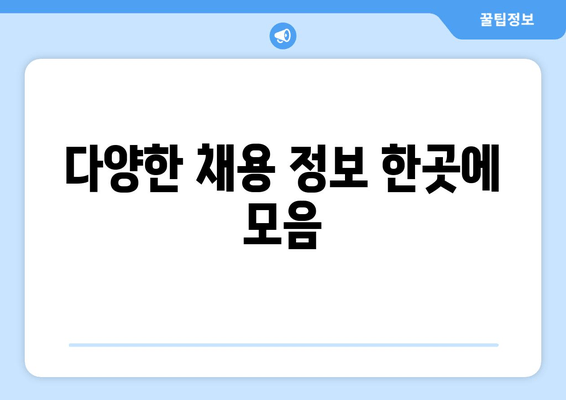 다양한 채용 정보 한곳에 모음