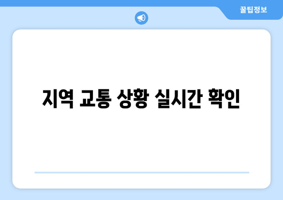 지역 교통 상황 실시간 확인