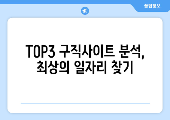 TOP3 구직사이트 분석, 최상의 일자리 찾기