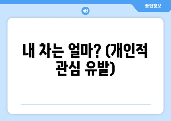 내 차는 얼마? (개인적 관심 유발)