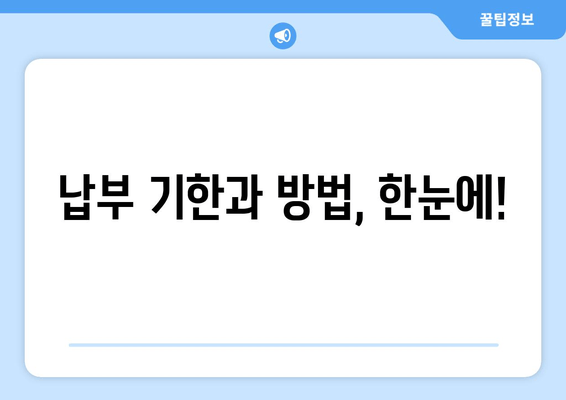 납부 기한과 방법, 한눈에!