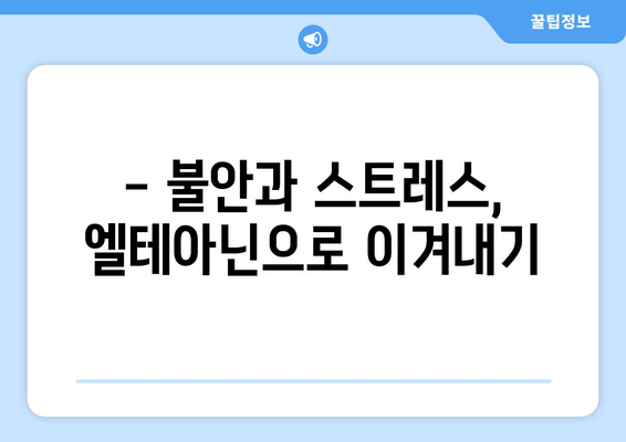 숙면을 위한 선택! 엘테아닌 영양제 효과와 후기 | 수면 개선, 불안 완화, 집중력 향상