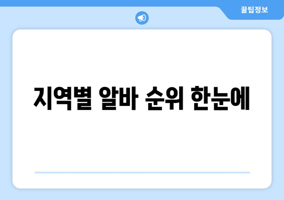 지역별 알바 순위 한눈에