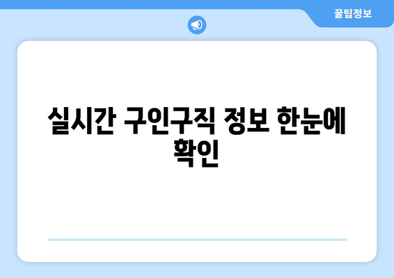 실시간 구인구직 정보 한눈에 확인